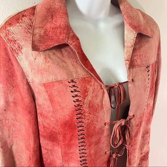 Ursula Mascaro Menorca Red Tie Collared Jacket - Picture 4 of 10